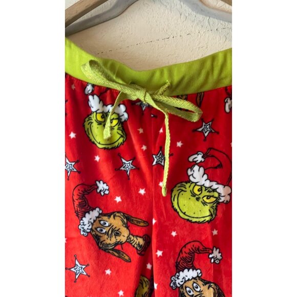 Dr. Seuss Grinch & Max Christmas Pajama Pants XL/XG 16-18 Red Green Used READ - Picture 3 of 7